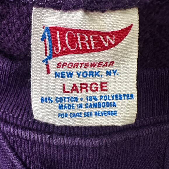 J.Crew Sportswear Thick Crewneck Sweatshirt Men’s Large Purple Fleece Lined - Picture 5 of 8